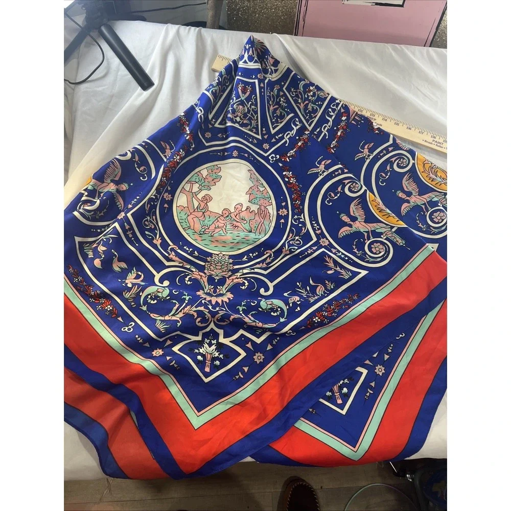 Xlarge 49x49 Satin Scarf Head Square Wrap Neck Neckerchief Shawl Hair, Table 464